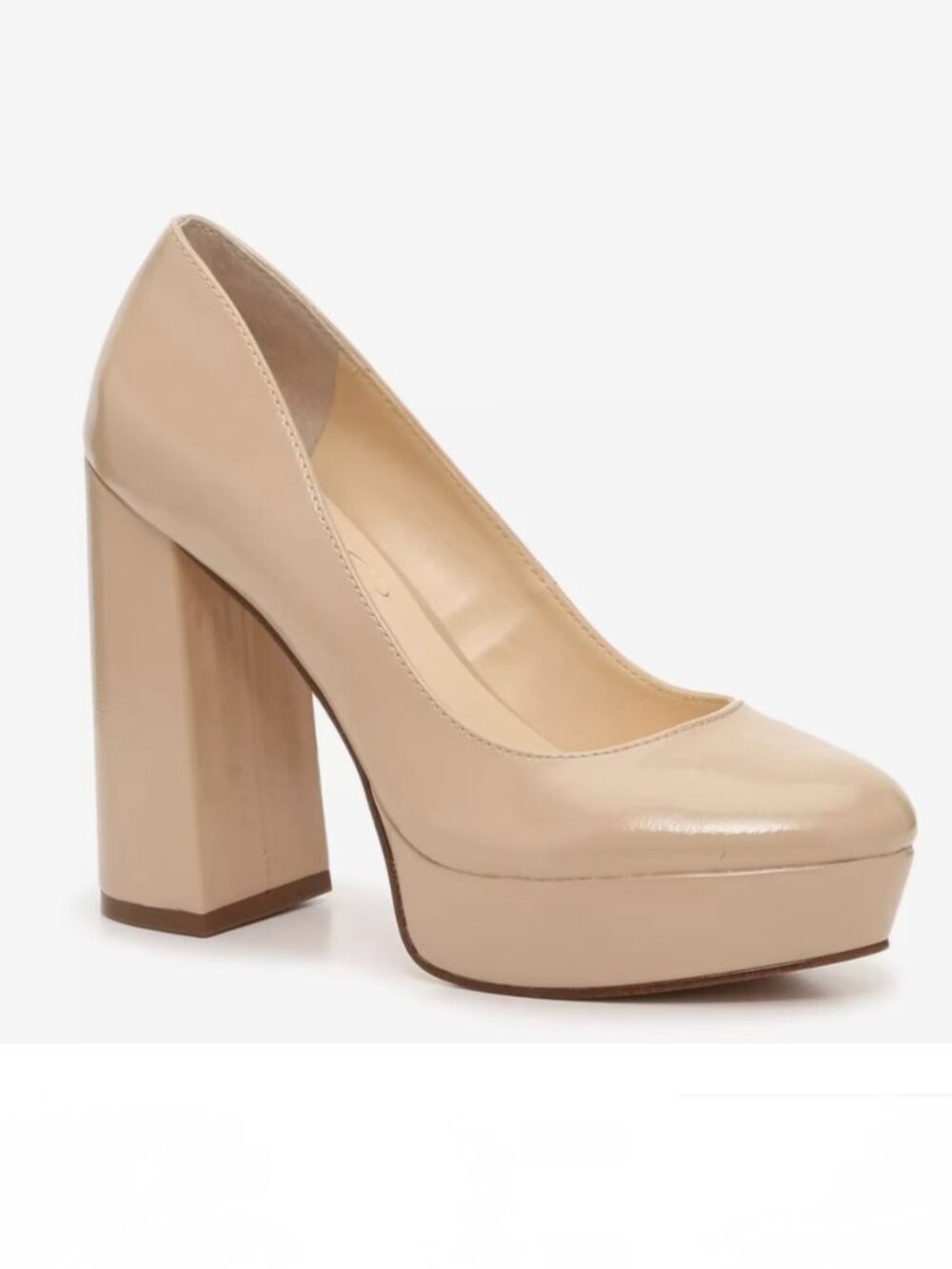 Jessica Simpson Dylexi Pump Heel Shoes, Shiny Sand Beige, Cream, Tan Size 9M
